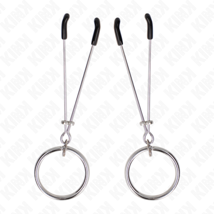 KINK - PINZAS PARA PEZONES FINA CON ARO PLATEADO 7 CM