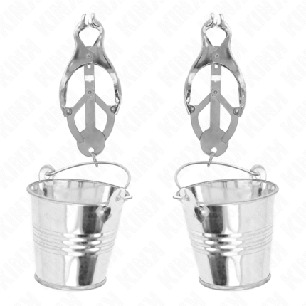 KINK - PINZAS PARA PEZONES ESTILO JAPONÉS CON CUBOS PLATEADO