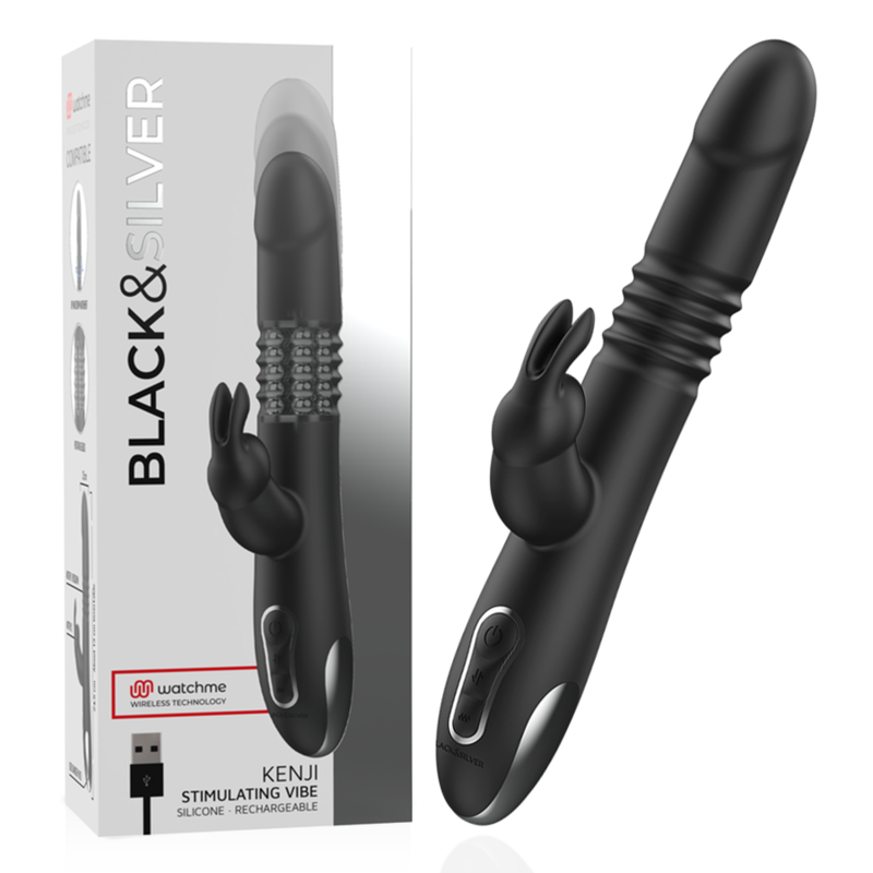 BLACKSILVER - KENJI VIBRADOR RABBIT UP  DOWN COMPATIBLE CON WATCHME