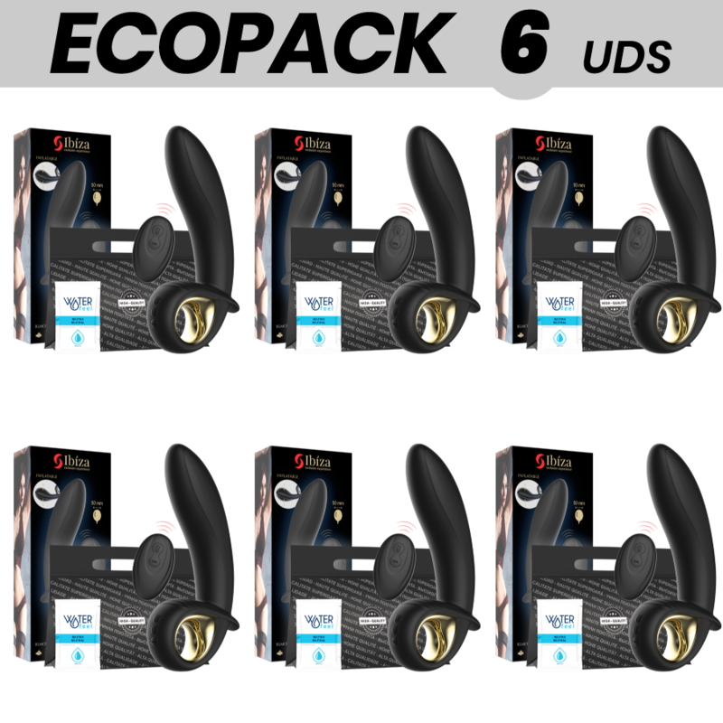 ECOPACK 6 UDS - IBIZA POTENTE VIBRADOR HINCHABLE ANAL/VAGINAL CONTROL REMOTO