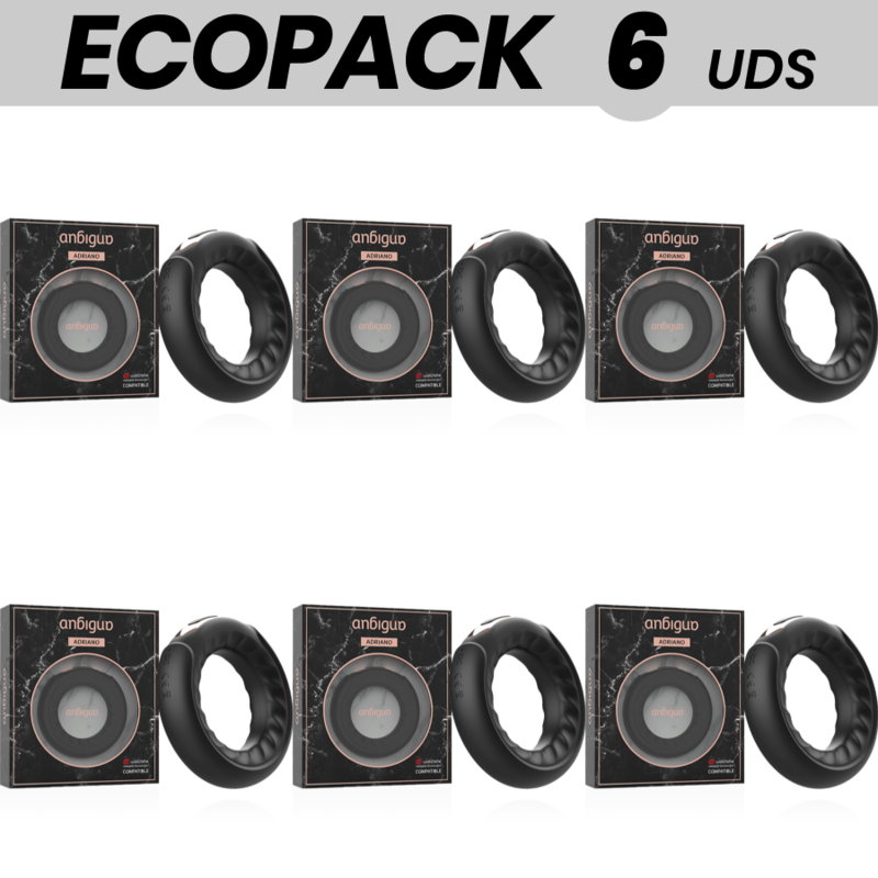 ECOPACK 6 UDS - ANBIGUO ADRIANO ANILLO VIBRADOR COMPATIBLE CON WATCHME WIRELESS TECHNOLOGY