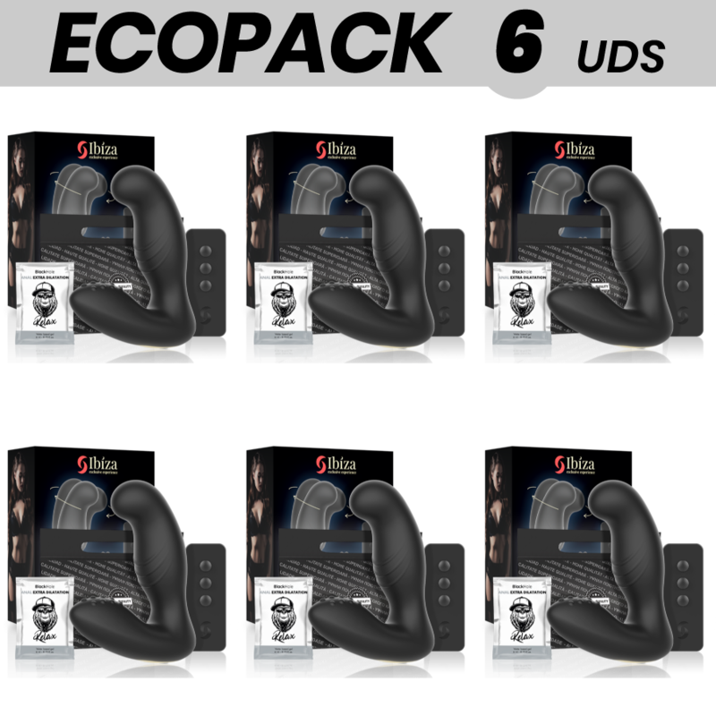 ECOPACK 6 UDS - IBIZA MASAJEADOR ANAL CONTROL REMOTO 10 x 3.5 CM