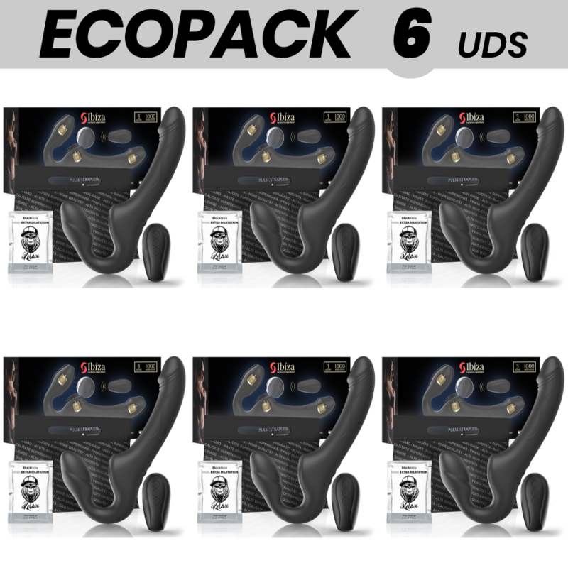 ECOPACK 6 UDS - IBIZA VIBRADOR STRAPLESS CON PULSADOR CONTROL REMOTO