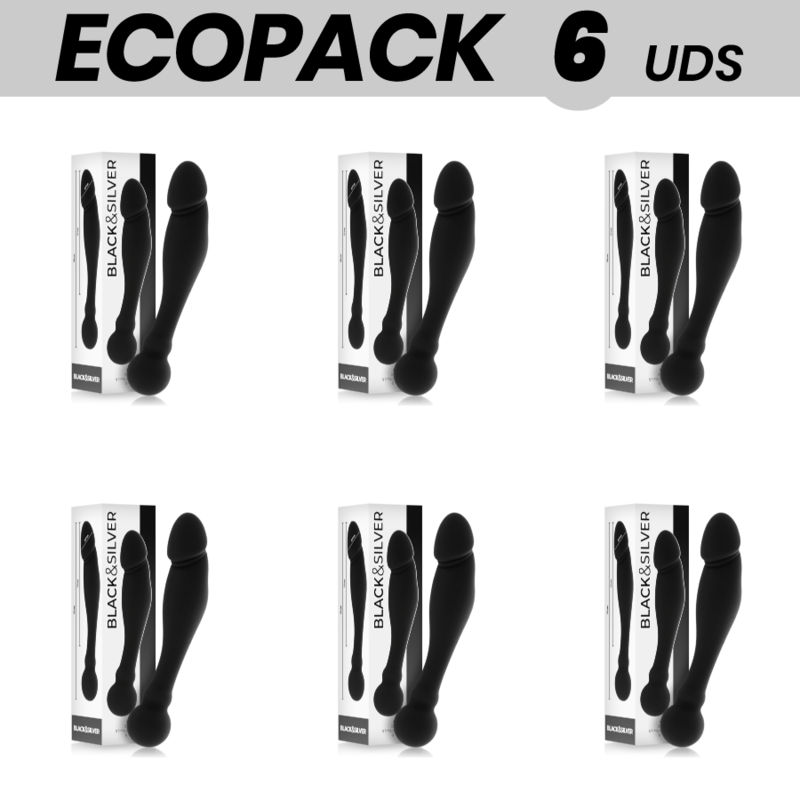 ECOPACK 6 UDS - BLACKSILVER KARL DILDO ESTIMULADOR PUNTO G 18 CM